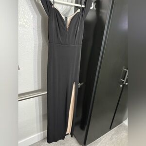 City Studio Elegant Black Dress w/ slit.